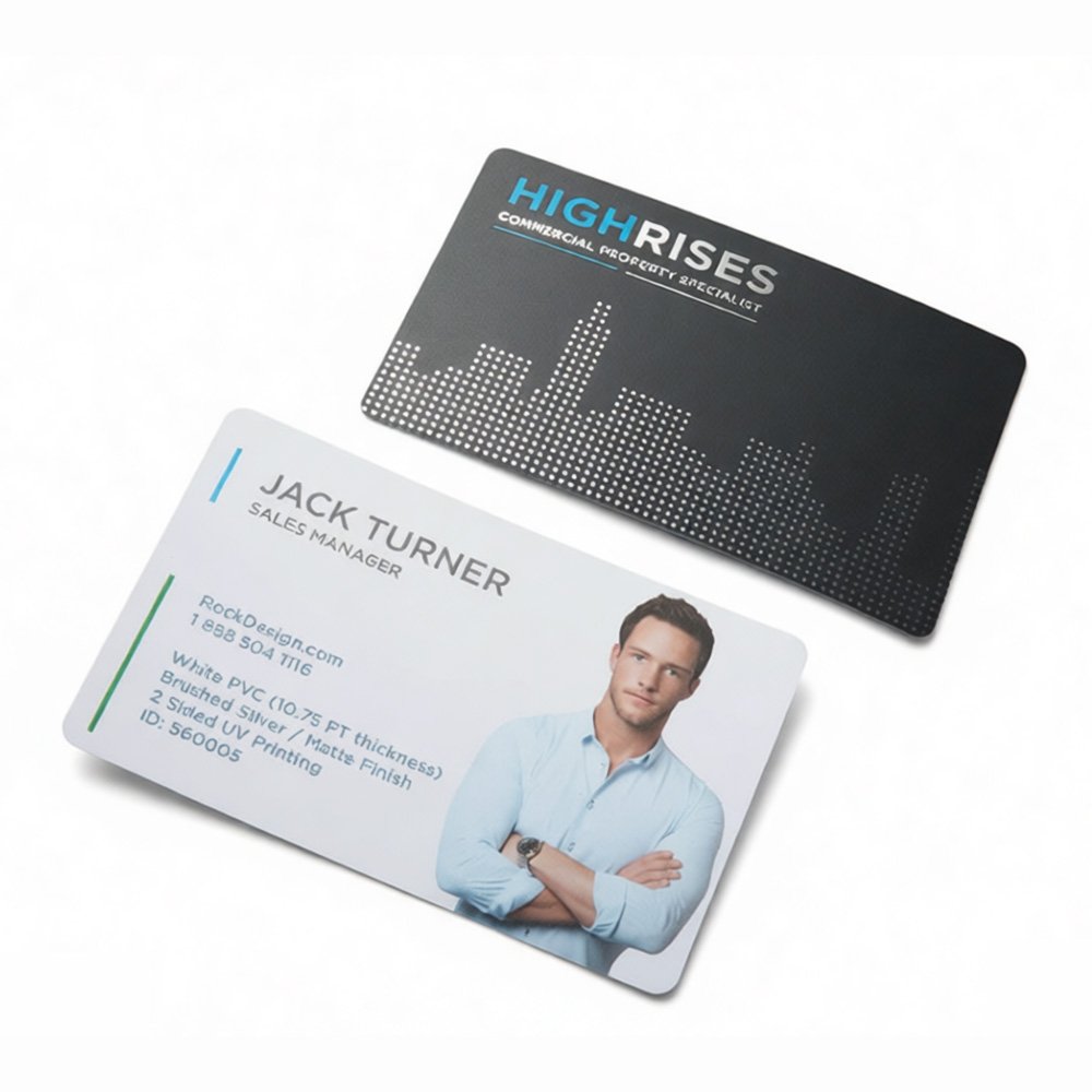 High-quality PVC business cards with full-color printing for B2B branding, employee IDs, and corporate networking