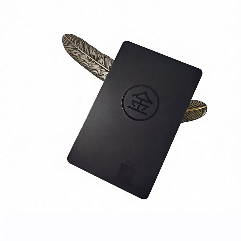 Elegant black business card with embossed design for B2B branding, corporate gifts, and professional networking