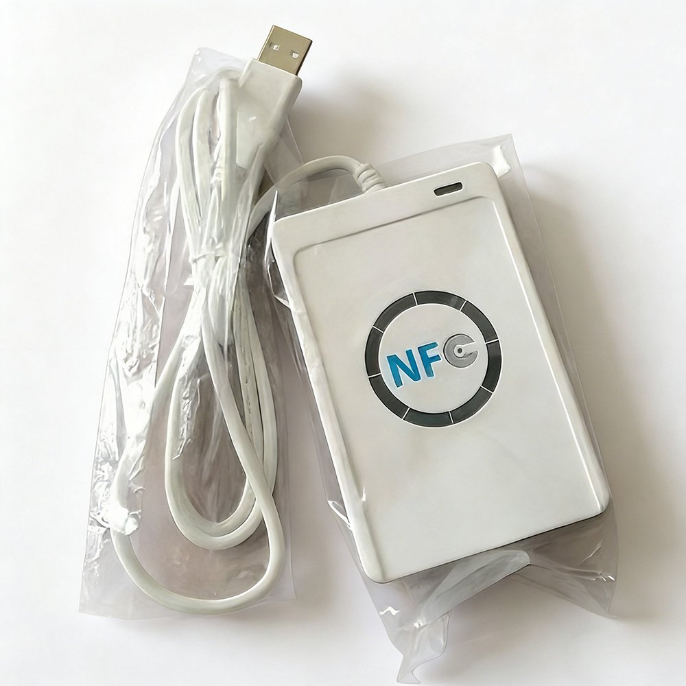 Professional RFID reader device for reading and writing RFID tags and cards, compatible with multiple frequencies including LF 125kHz, HF 13.56MHz, and UHF 860-960MHz