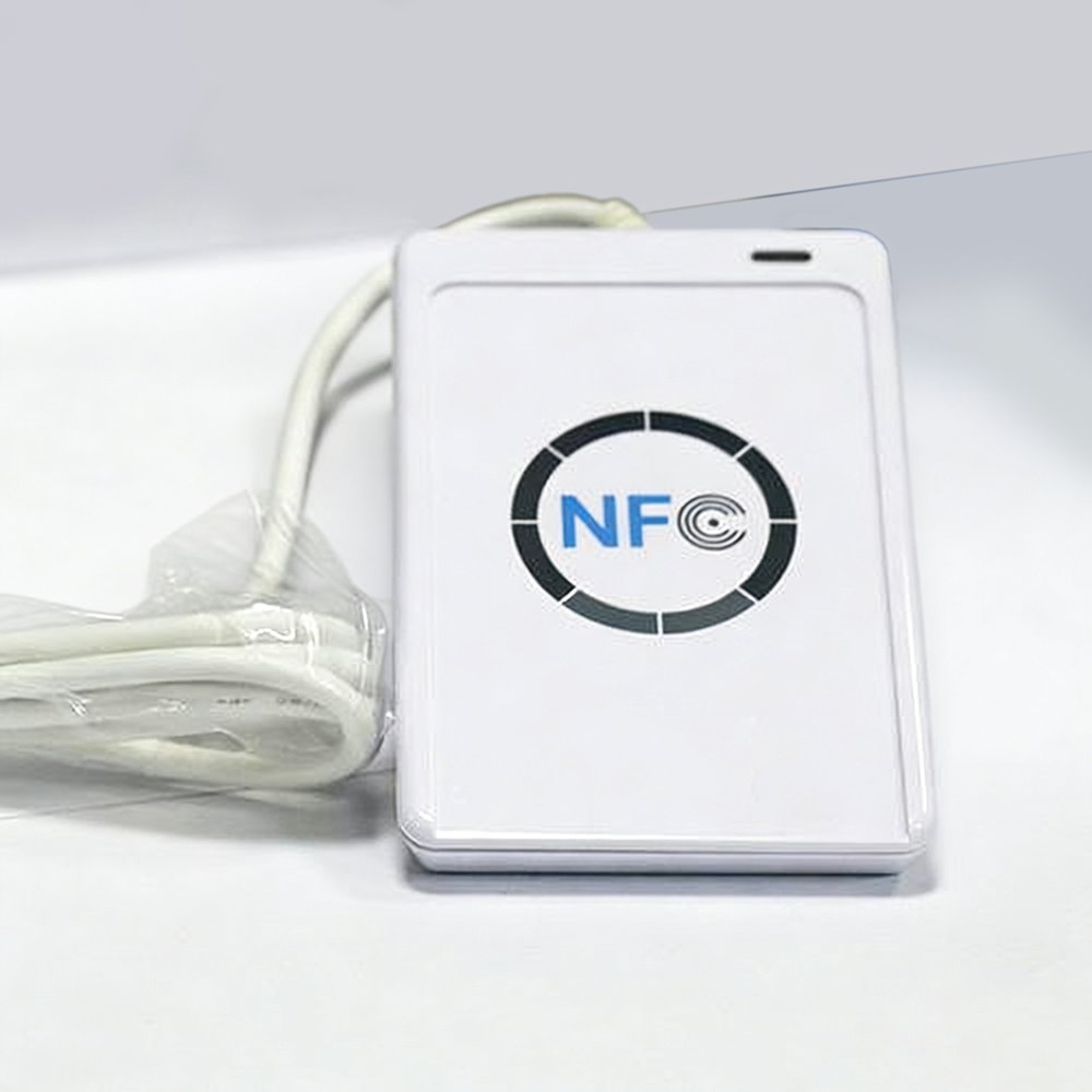 Professional RFID reader device for reading and writing RFID tags and cards, compatible with multiple frequencies including LF 125kHz, HF 13.56MHz, and UHF 860-960MHz