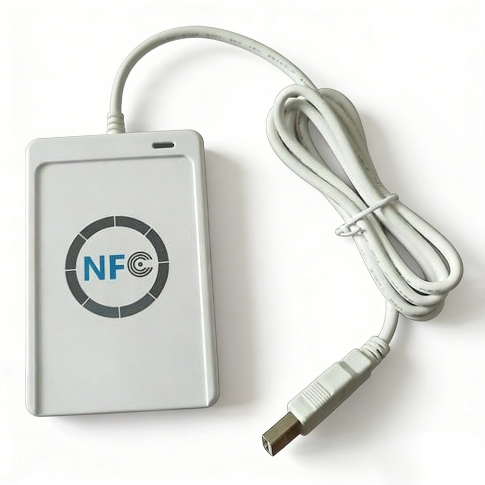 Professional RFID reader device for reading and writing RFID tags and cards, compatible with multiple frequencies including LF 125kHz, HF 13.56MHz, and UHF 860-960MHz