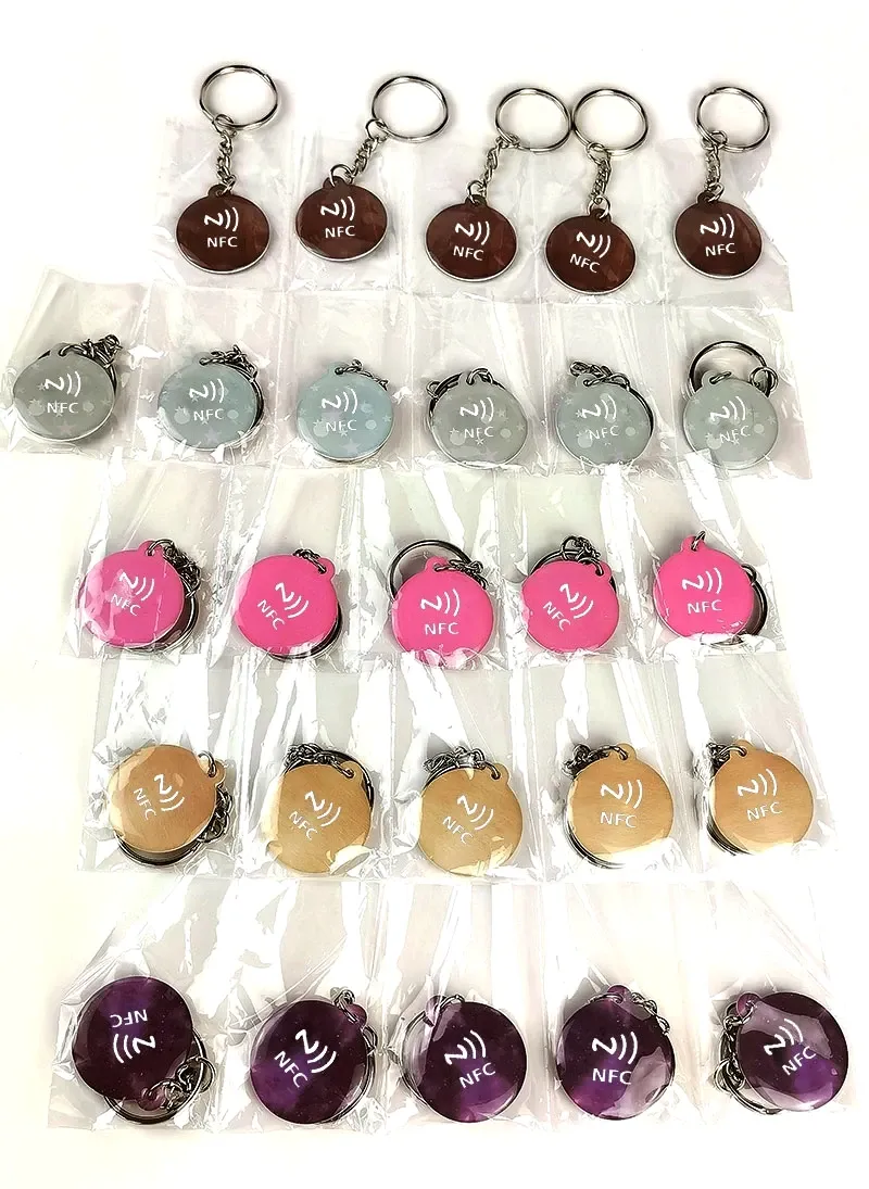 NFC keychain for Google Reviews and social media promotion, durable design with customizable branding, tap with smartphone to instantly access review pages and social profiles