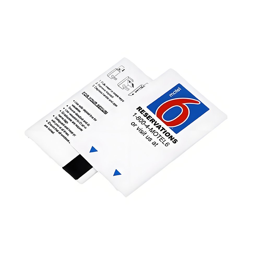 Magnetic stripe card for hotel key, access control, membership or loyalty programs, standard CR80 size with magnetic stripe encoding for secure data storage