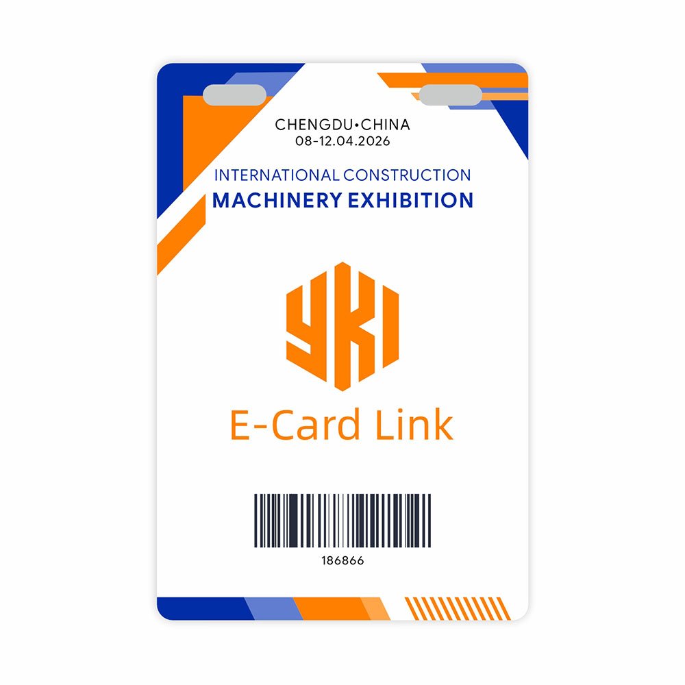 Custom exhibition event ID card badge back design with barcode for conference attendee identification